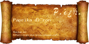 Paprika Áron névjegykártya