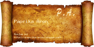 Paprika Áron névjegykártya